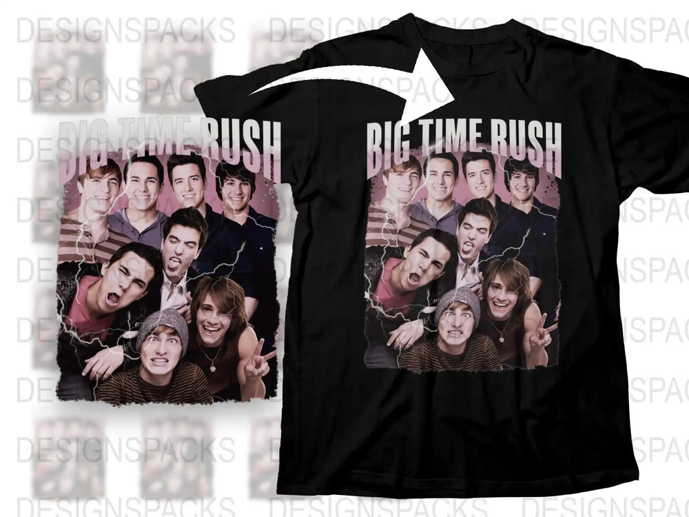 Big Time Rush Band T-Shirt, Vintage Boy Band Graphic Tee, Pop Music Fan Apparel, Gift for Music Lovers