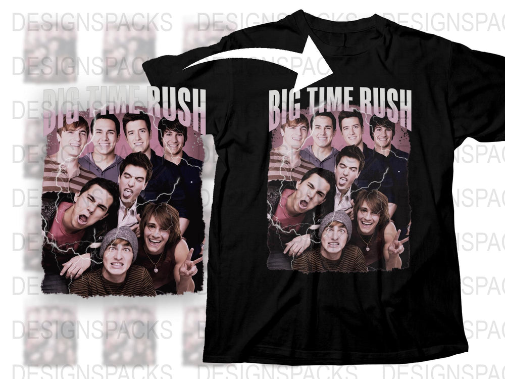 Big Time Rush Band T-Shirt, Vintage Boy Band Graphic Tee, Pop Music Fan Apparel, Gift for Music Lovers