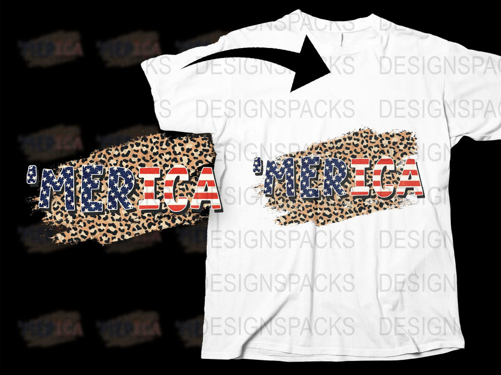 America Leopard Print T-Shirt, Patriotic USA Flag Design, Distressed Graphic Tee, Unisex Fashion Top