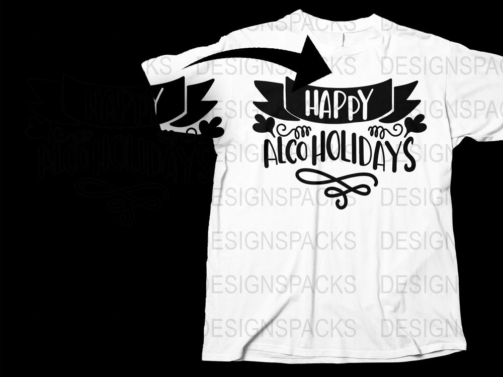 Happy Holidays T-Shirt, Festive Christmas Tee, White Cotton Shirt, Men Women Unisex Fit