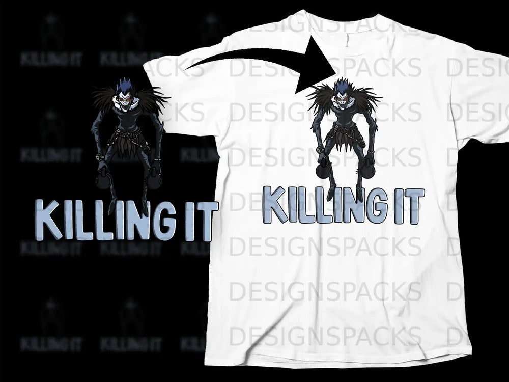 Killing It Graphic T-Shirt with Dark Character Design