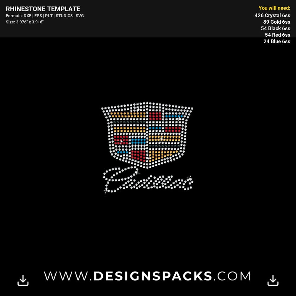 Cadillac Small Logo Rhinestone Digital Template
