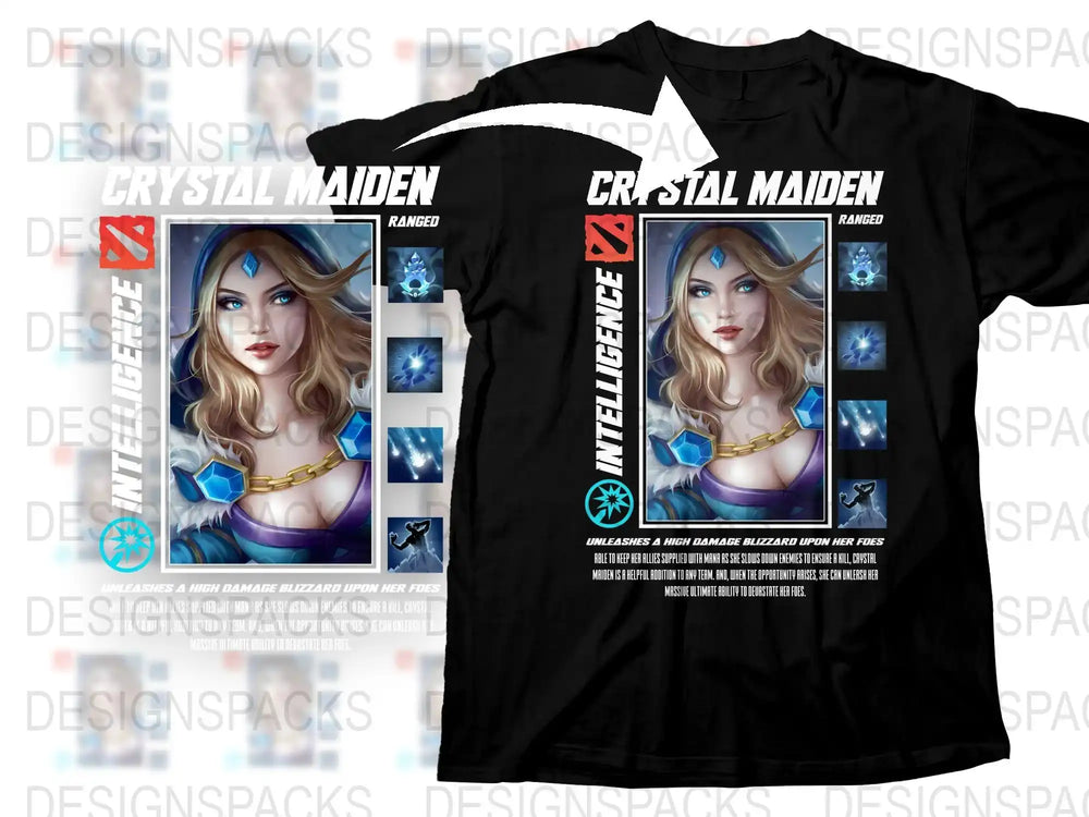 Crystal Maiden Dota 2 Inspired T-Shirt, Fantasy Gamer Tee, Women's Graphic Shirt, Gift for Gamers, Casual Wear, Video Game Apparel