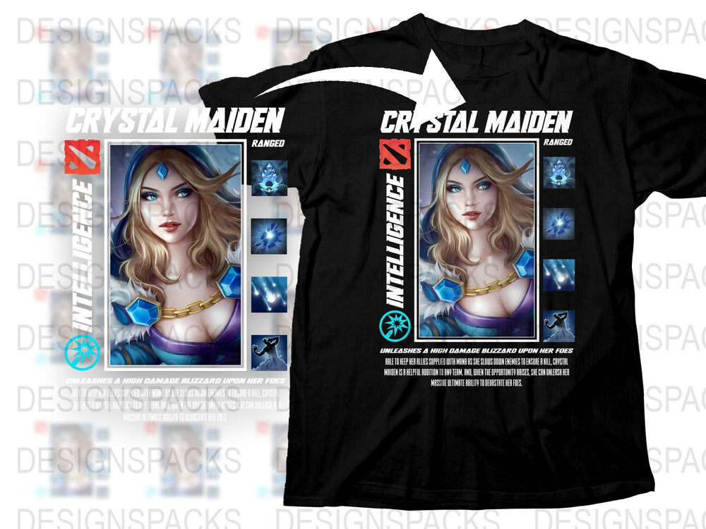 Crystal Maiden Dota 2 Inspired T-Shirt, Fantasy Gamer Tee, Women's Graphic Shirt, Gift for Gamers, Casual Wear, Video Game Apparel