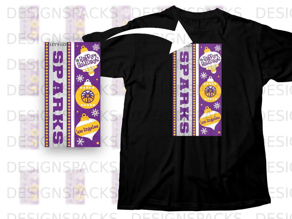 Let's Go Sparks Happy Holidays Los Angeles T-Shirt