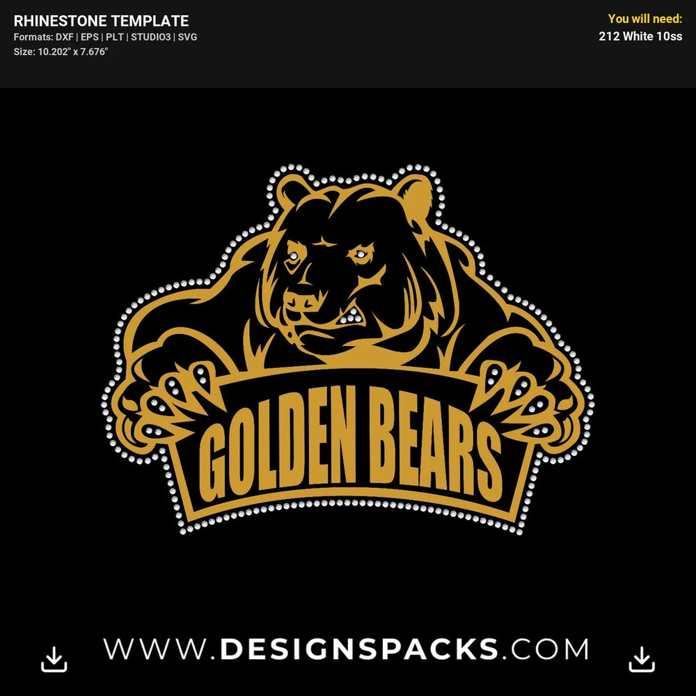 Cal Golden Bears Rhinestone Digital Template
