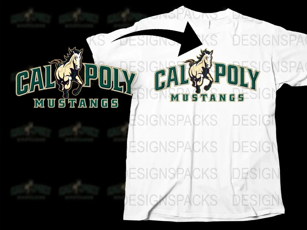 Cal Poly Mustangs College Football Png Digital Download
