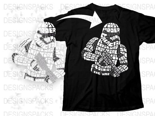 Caligrama First Order Stormtrooper Typography Png Digital Download