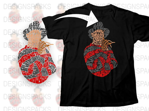 Caligrama Freddy Krueger Inspired Typography Png Digital Download