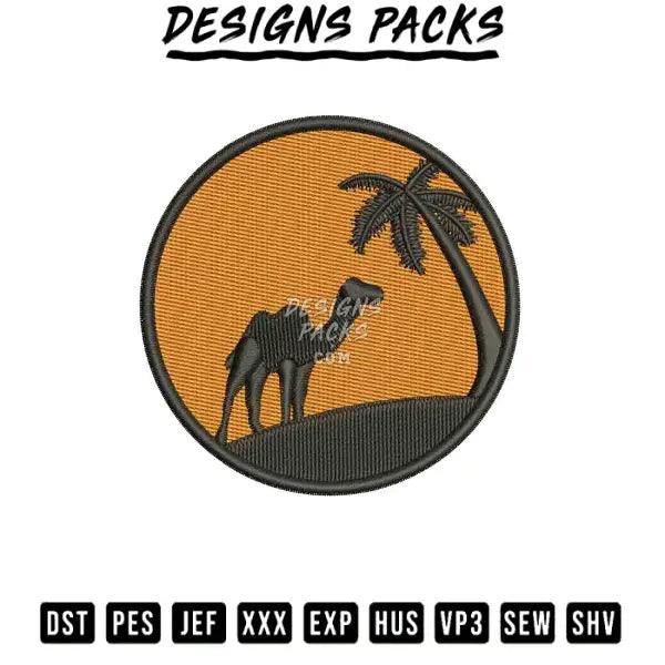 Camel circle Embroidery Design 