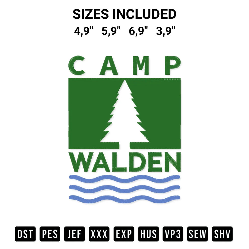 Camp Walden The Parent Trap Movie Funny Camping Life Matching Family Logo Embroidery Design