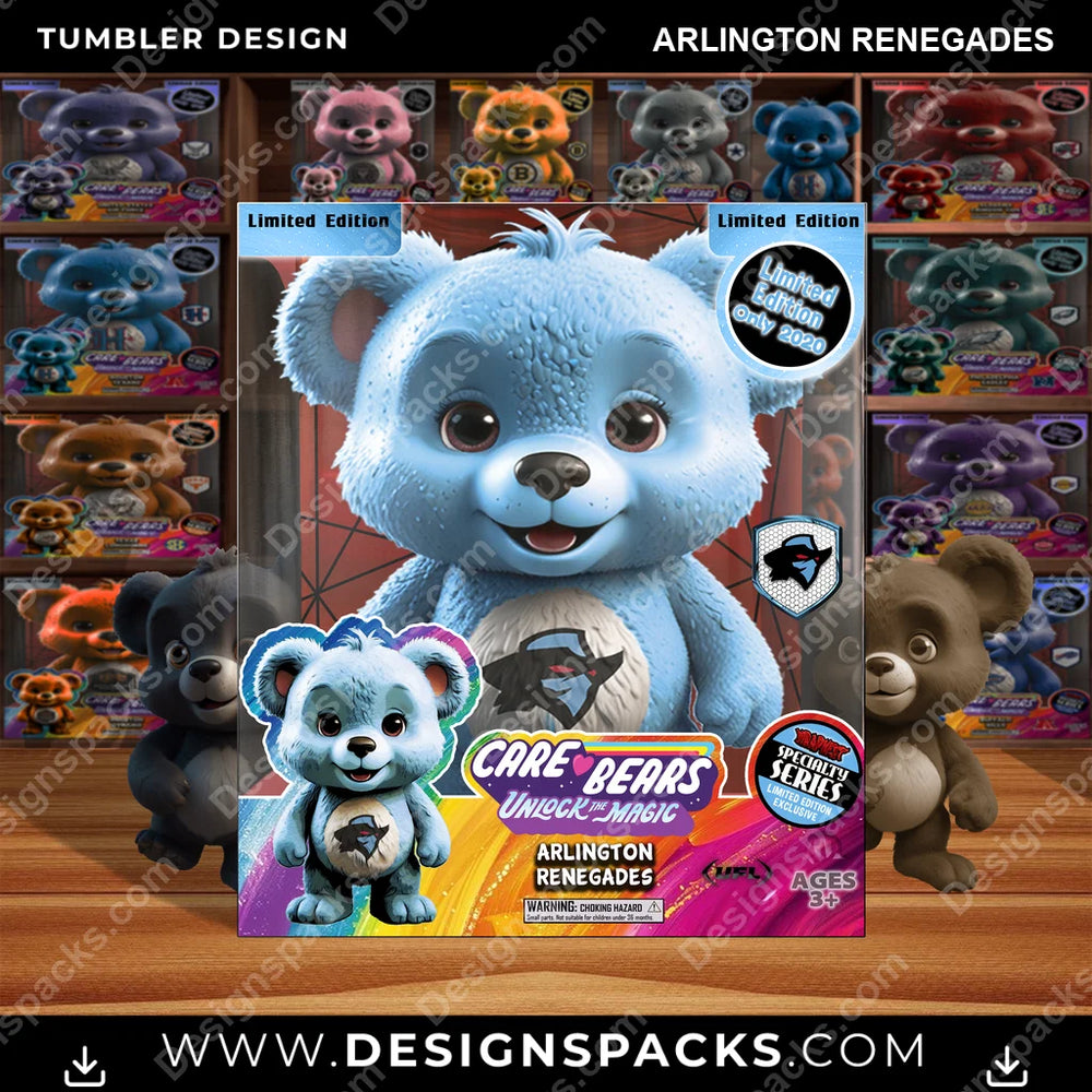 Canada Football Care Bear Box Arlington Renegades CFL Canada Tumbler Digital Wrap Design Download