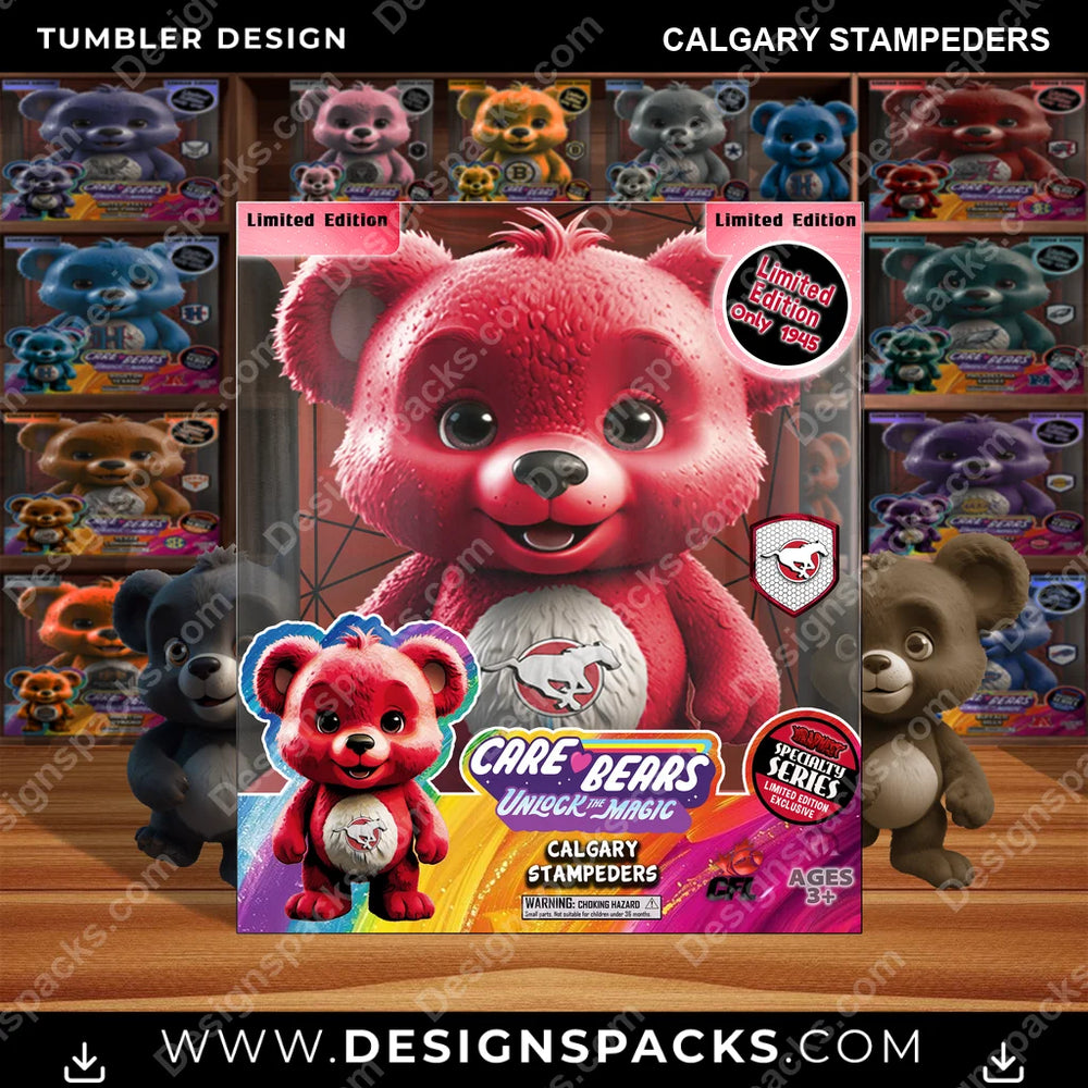 Canada Football Care Bear Box Calgary Stampeders CFL Canada Tumbler Digital Wrap Design Download