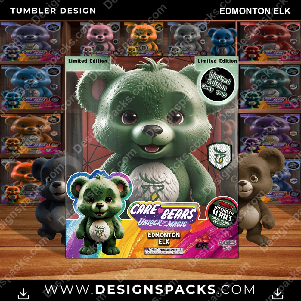 Canada Football Care Bear Box Edmonton Elk CFL Canada Tumbler Digital Wrap Design Download