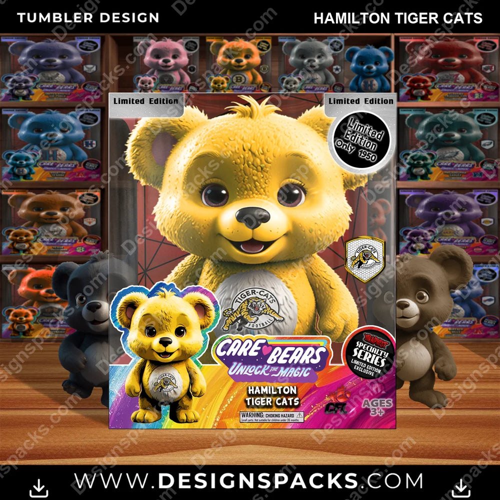 Canada Football Care Bear Box Hamilton Tiger Cats CFL Canada Tumbler Digital Wrap Design Download