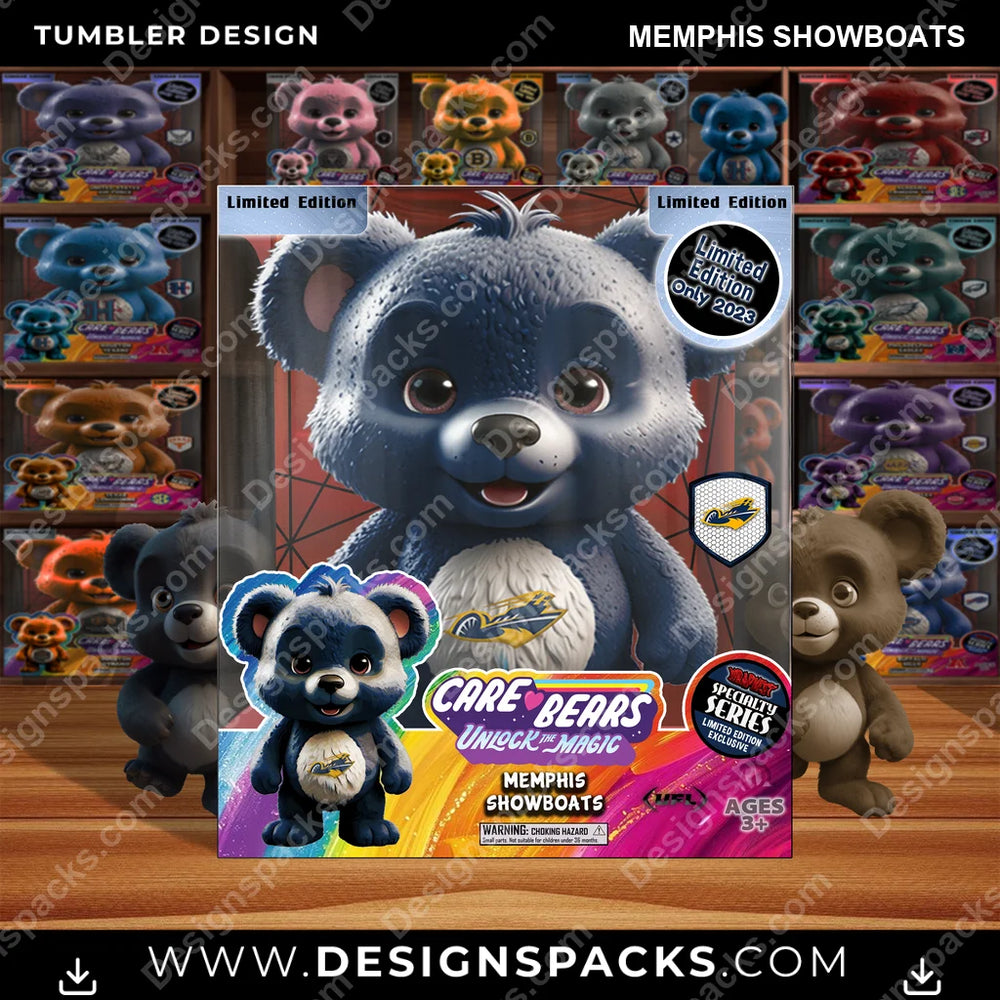 Canada Football Care Bear Box Memphis Showboats CFL Canada Tumbler Digital Wrap Design Download