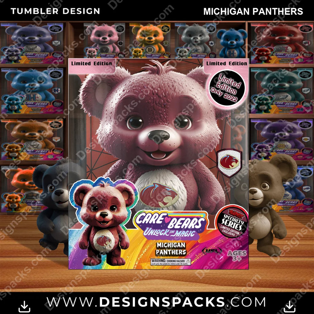 Canada Football Care Bear Box Michigan Panthers CFL Canada Tumbler Digital Wrap Design Download