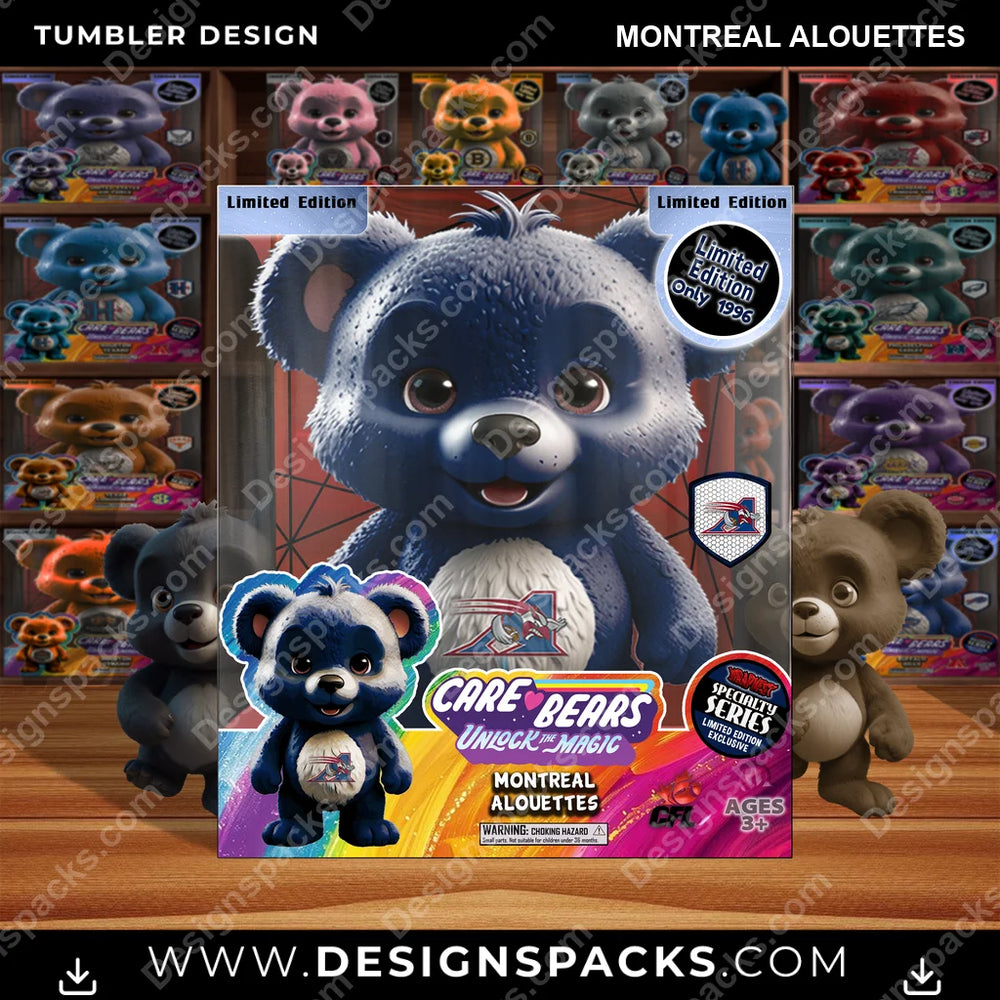 Canada Football Care Bear Box Montreal Alouettes CFL Canada Tumbler Digital Wrap Design Download