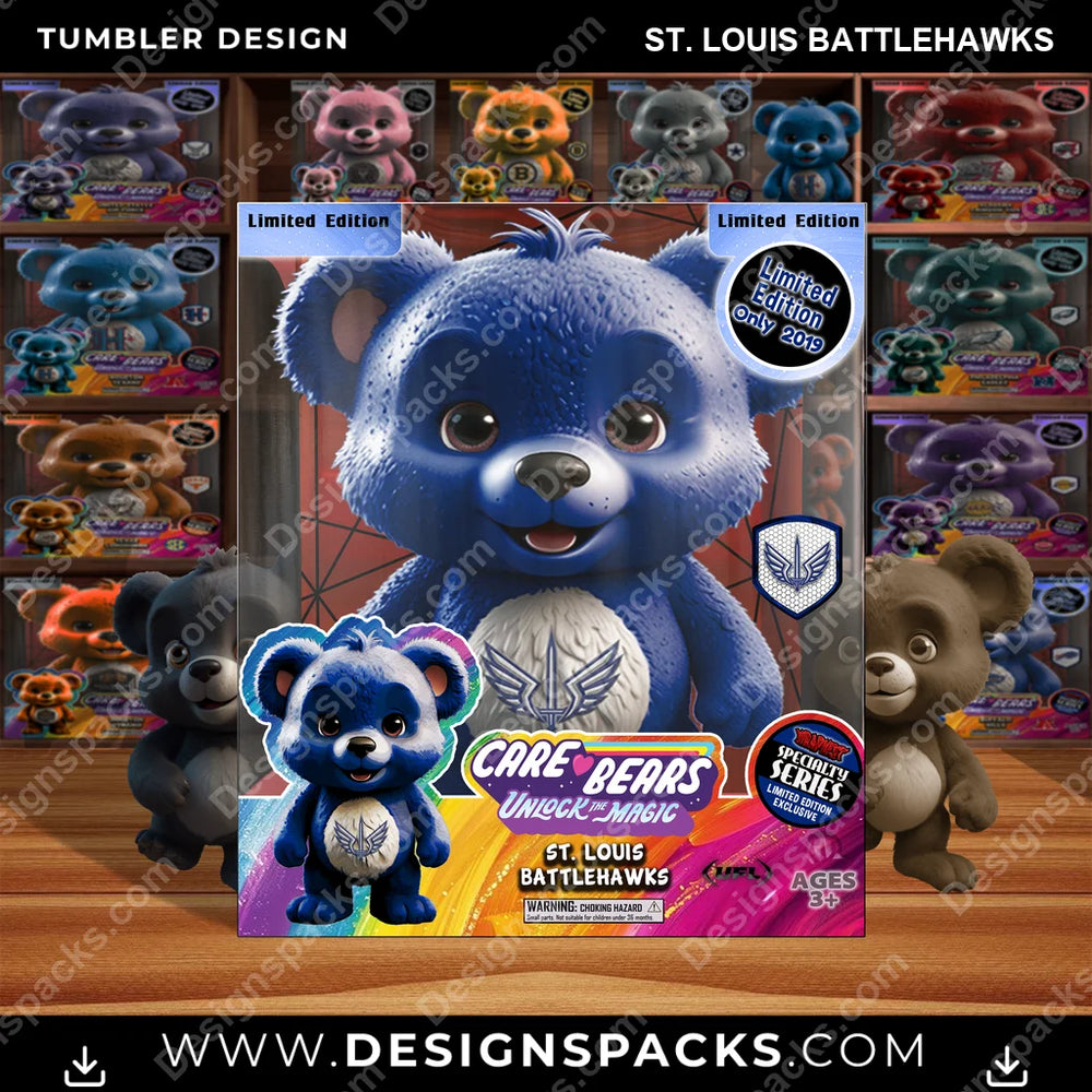 Canada Football Care Bear Box St. Louis Battlehawks CFL Canada Tumbler Digital Wrap Design Download