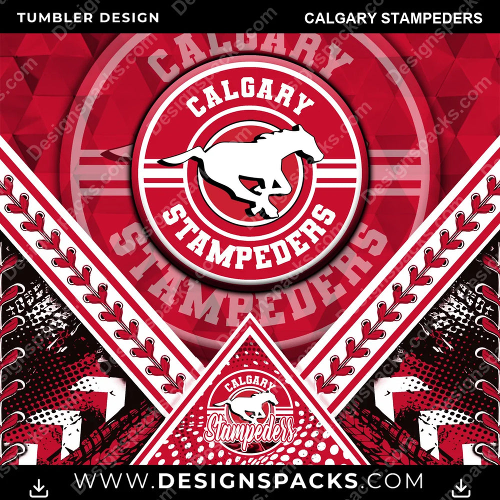 Canada Football Diamond Calgary Stampeders CFL Canada Tumbler Digital Wrap Design Download