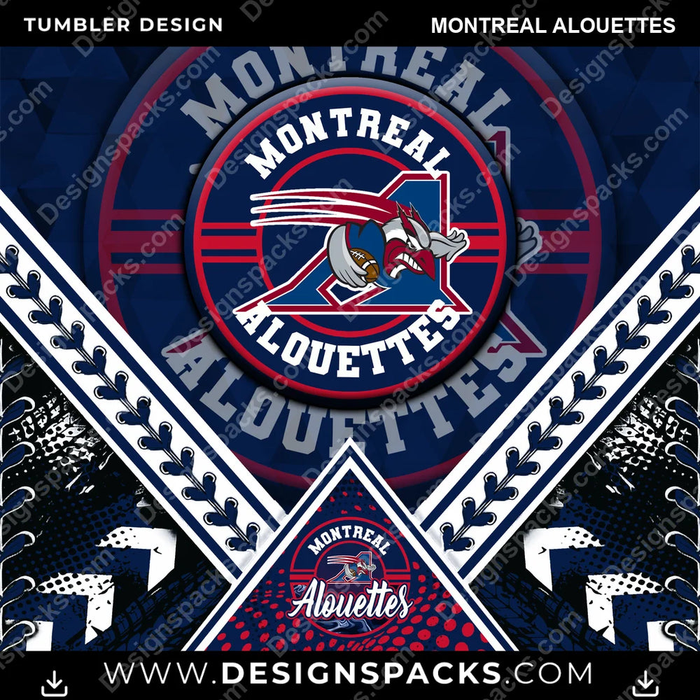 Canada Football Diamond Montreal Alouettes CFL Canada Tumbler Digital Wrap Design Download