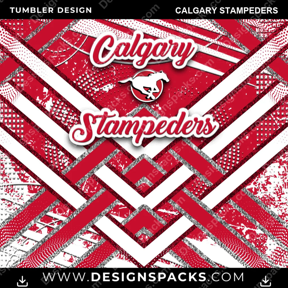Canada Football Glitter Stripe Calgary Stampeders CFL Canada Tumbler Digital Wrap Design Download