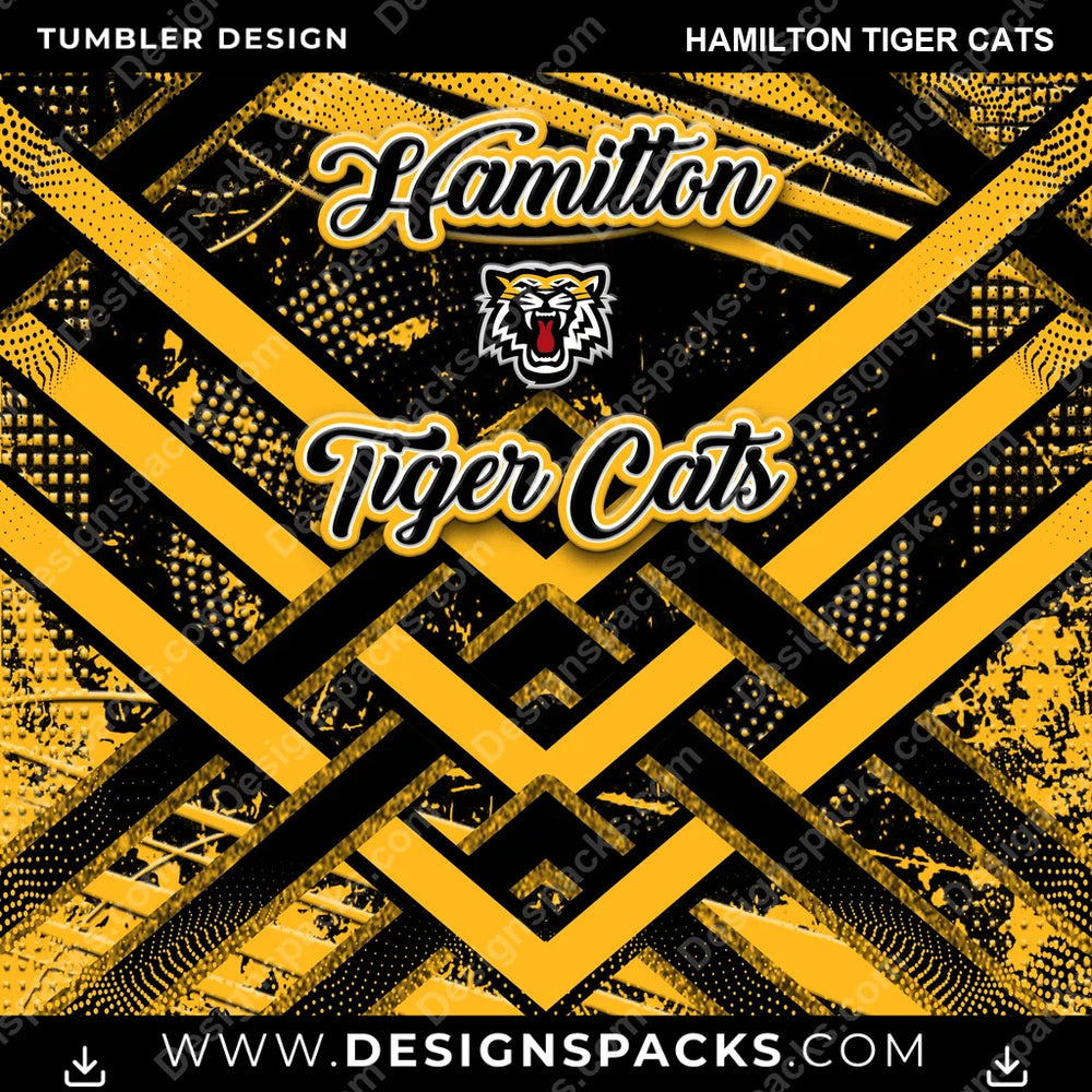 Canada Football Glitter Stripe Hamilton Tiger Cats CFL Canada Tumbler Digital Wrap Design Download