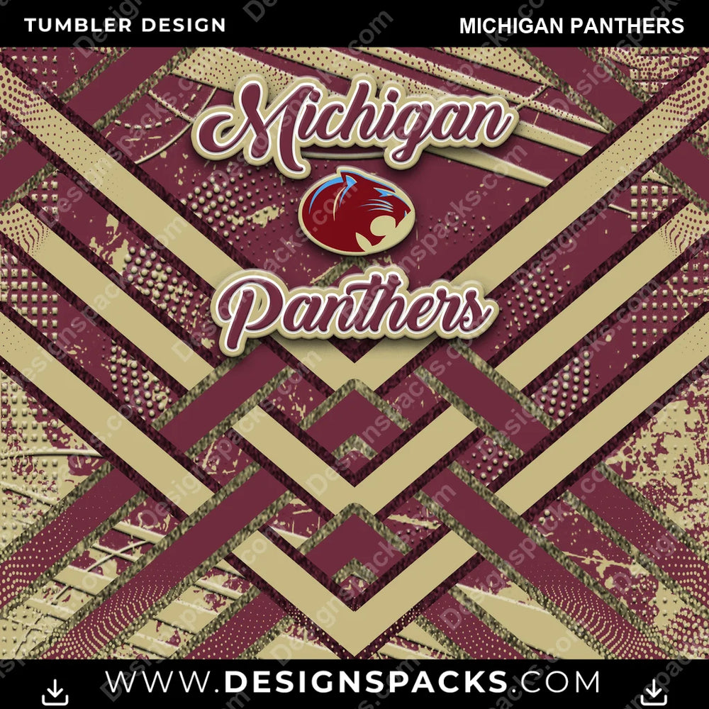 Canada Football Glitter Stripe Michigan Panthers CFL Canada Tumbler Digital Wrap Design Download