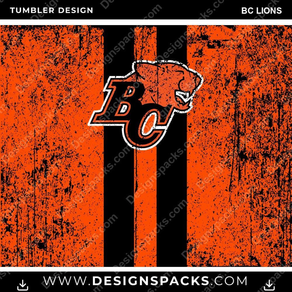 Canada Football Grunge BC Lions CFL Canada Tumbler Digital Wrap Design Download