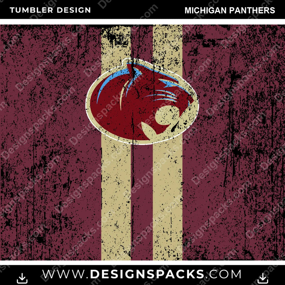 Canada Football Grunge Michigan Panthers CFL Canada Tumbler Digital Wrap Design Download