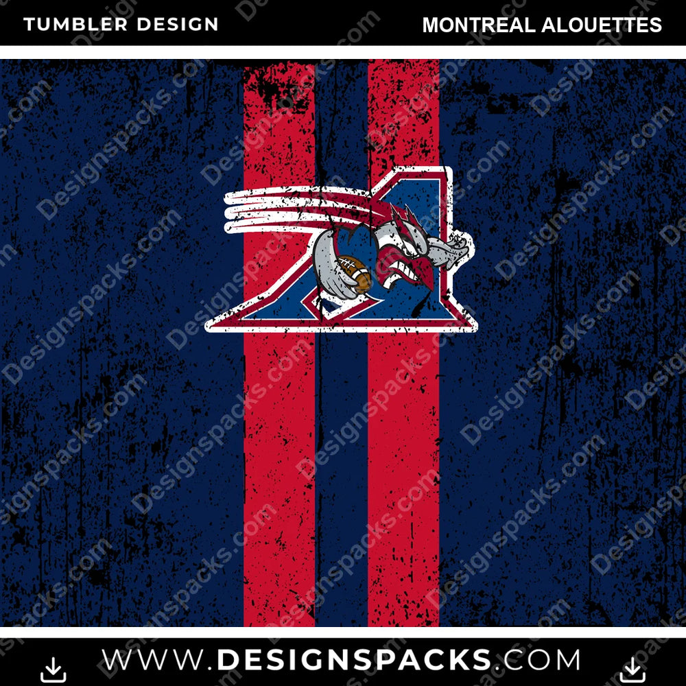 Canada Football Grunge Montreal Alouettes CFL Canada Tumbler Digital Wrap Design Download