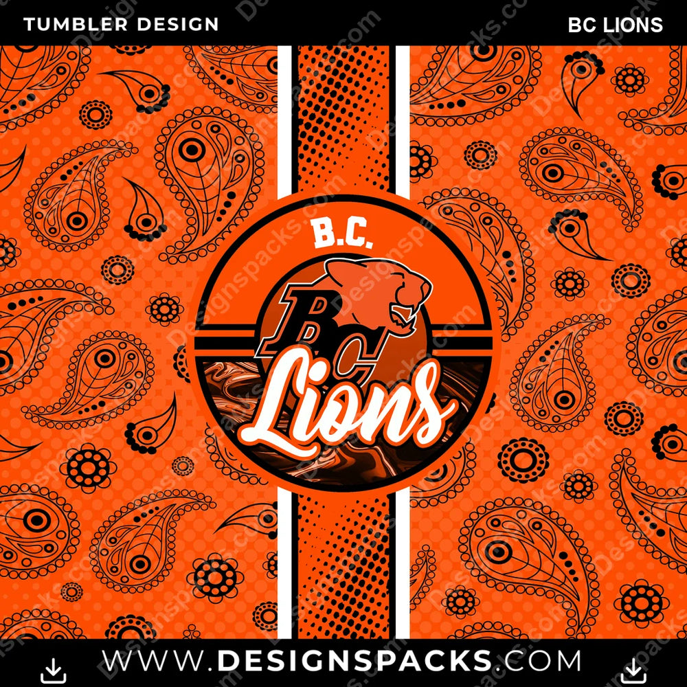 Canada Football Handkerchief BC Lions CFL Canada Tumbler Digital Wrap Design Download