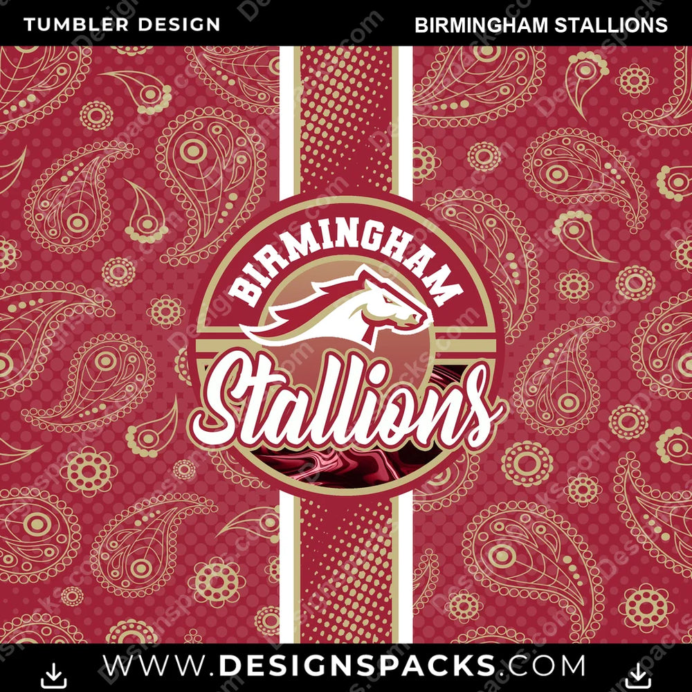 Canada Football Handkerchief Birmingham Stallions CFL Canada Tumbler Digital Wrap Design Download