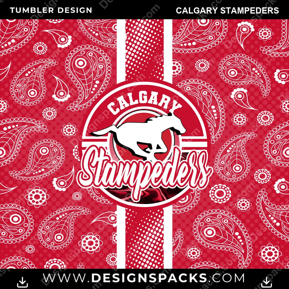 Canada Football Handkerchief Calgary Stampeders CFL Canada Tumbler Digital Wrap Design Download