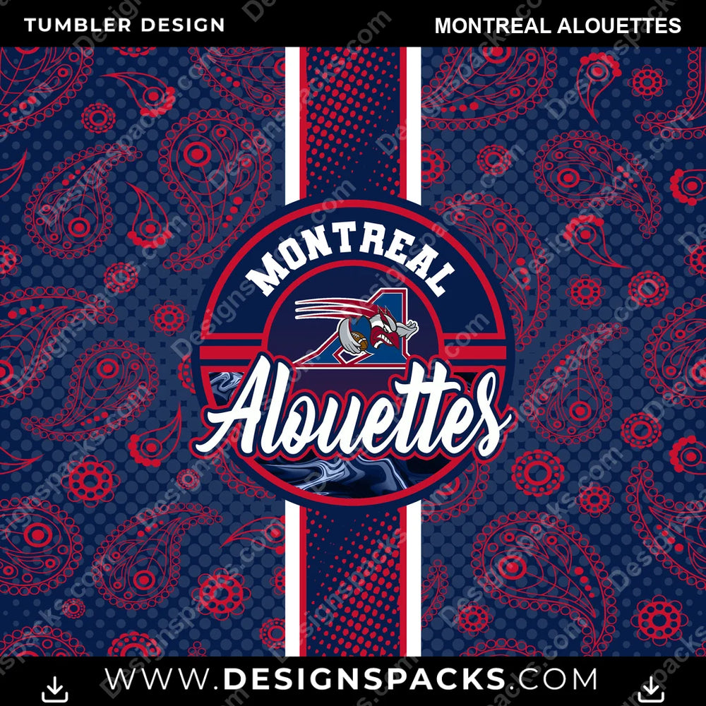 Canada Football Handkerchief Montreal Alouettes CFL Canada Tumbler Digital Wrap Design Download