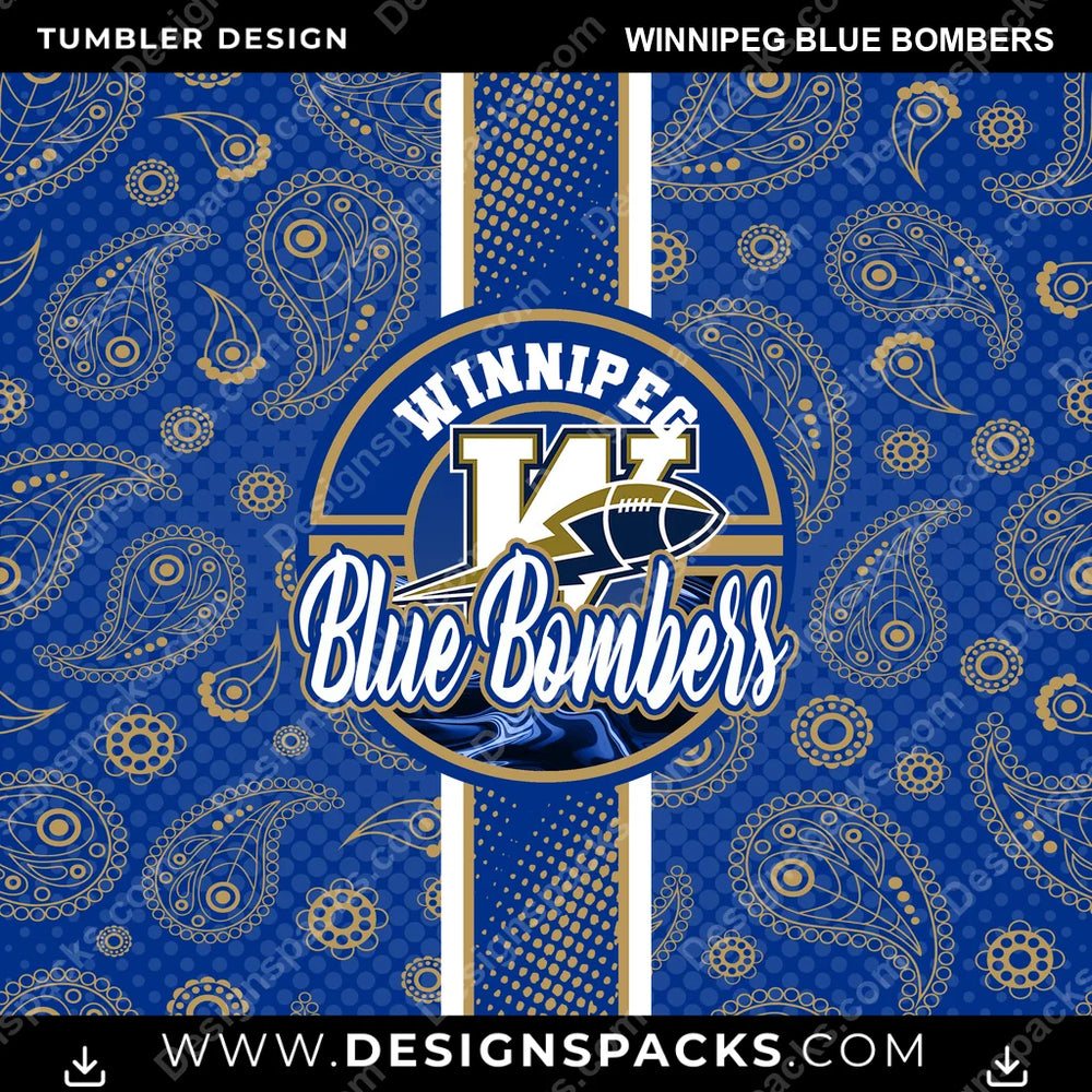 Canada Football Handkerchief Winnipeg Blue Bombers CFL Canada Tumbler Digital Wrap Design Download