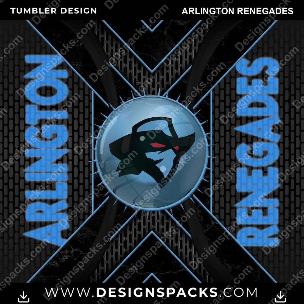Canada Football Metal Grating Arlington Renegades CFL Canada Tumbler Digital Wrap Design Download