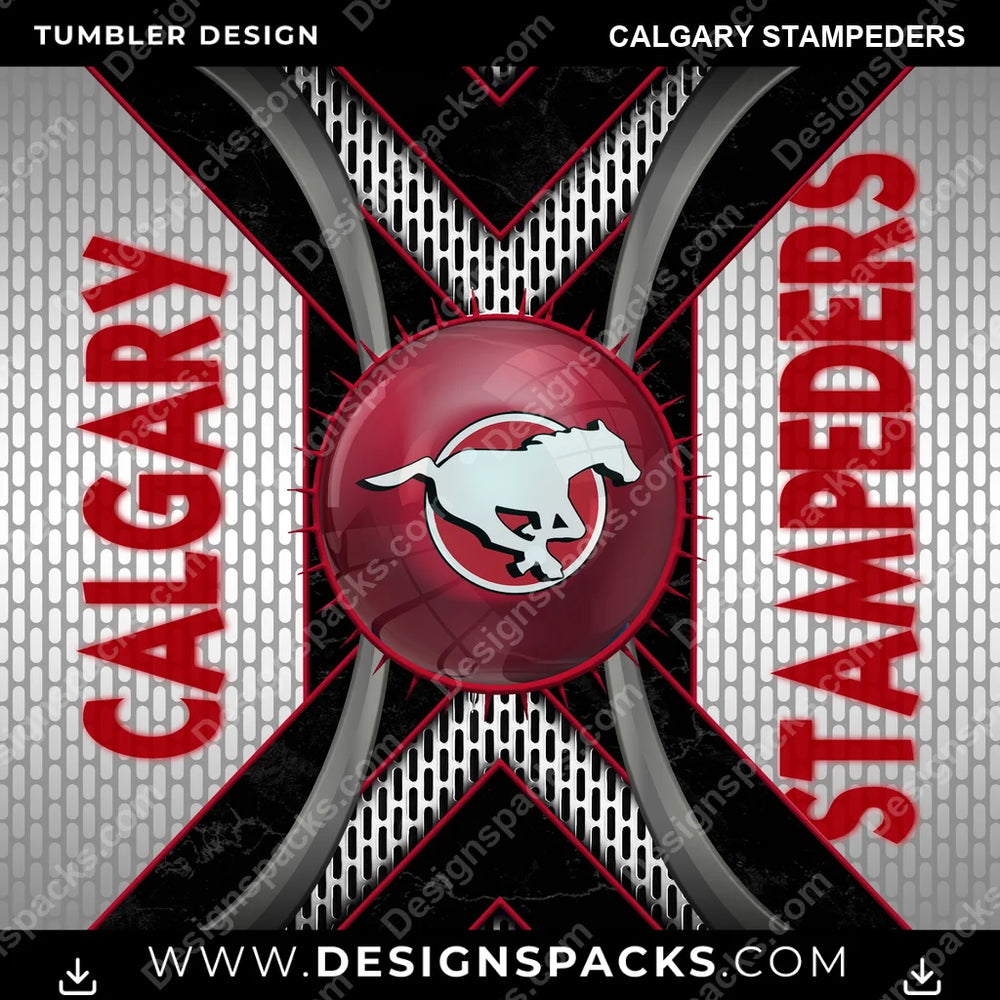 Canada Football Metal Grating Calgary Stampeders CFL Canada Tumbler Digital Wrap Design Download