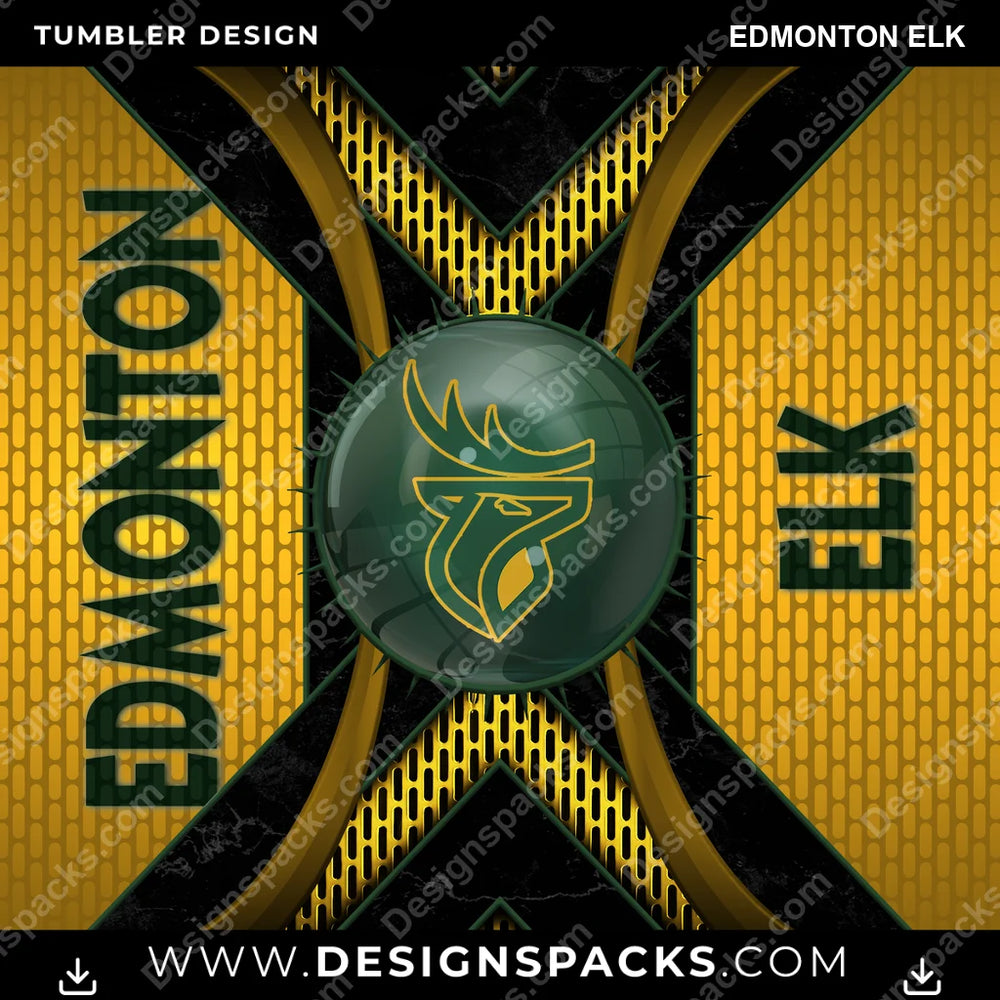 Canada Football Metal Grating Edmonton Elk CFL Canada Tumbler Digital Wrap Design Download