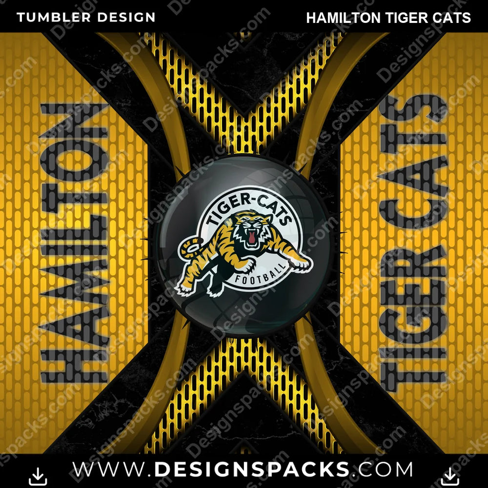 Canada Football Metal Grating Hamilton Tiger Cats CFL Canada Tumbler Digital Wrap Design Download