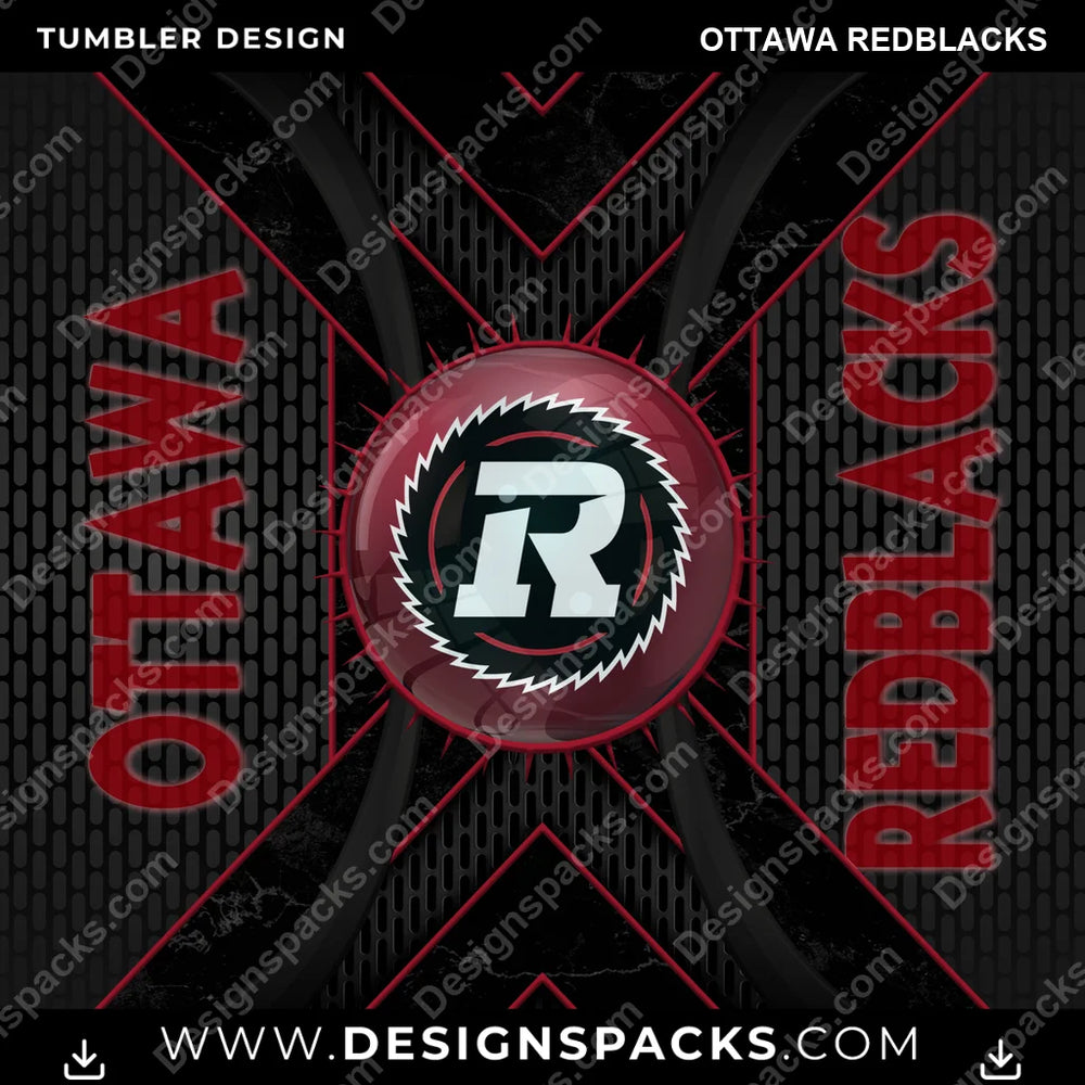 Canada Football Metal Grating Ottawa Redblacks CFL Canada Tumbler Digital Wrap Design Download