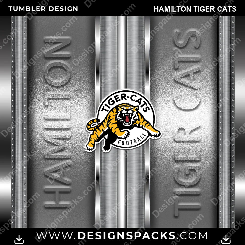 Canada Football Metallic Hamilton Tiger Cats CFL Canada Tumbler Digital Wrap Design Download