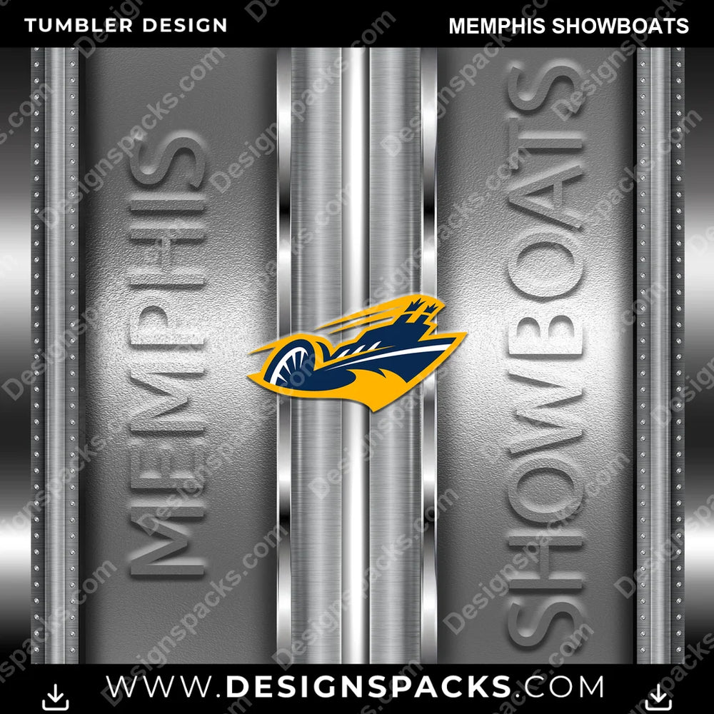Canada Football Metallic Memphis Showboats CFL Canada Tumbler Digital Wrap Design Download