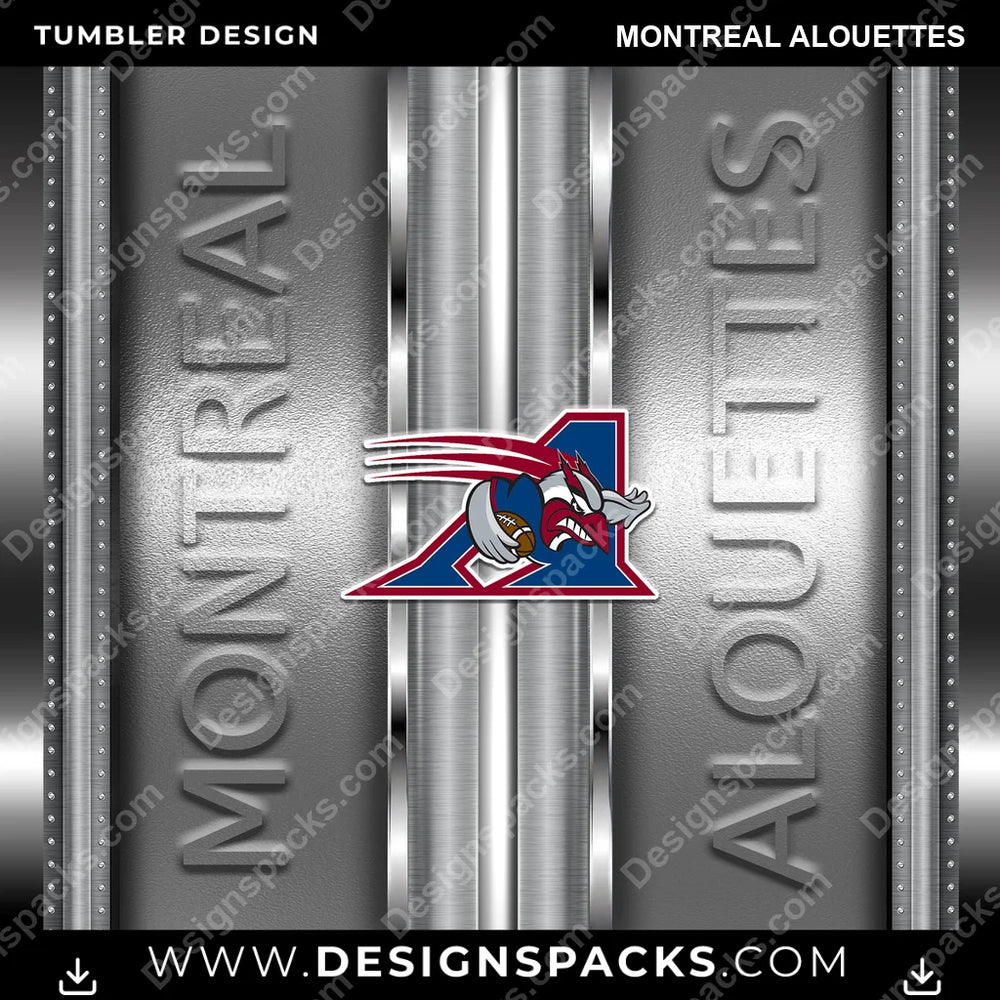 Canada Football Metallic Montreal Alouettes CFL Canada Tumbler Digital Wrap Design Download