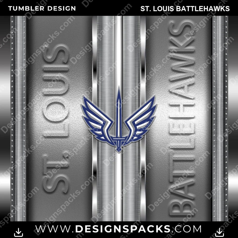 Canada Football Metallic St. Louis Battlehawks CFL Canada Tumbler Digital Wrap Design Download