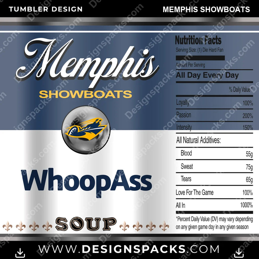 Canada Football Soup Can Memphis Showboats CFL Canada Tumbler Digital Wrap Design Download