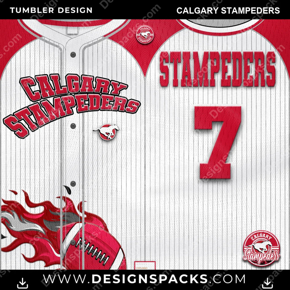 Canada Football Team Button-Up Jersey Calgary Stampeders CFL Canada Tumbler Digital Wrap Design Download
