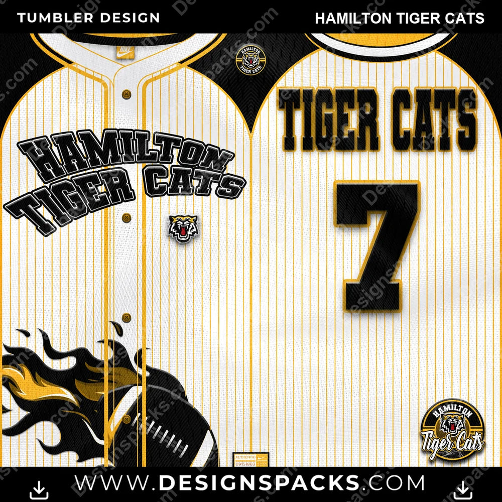 Canada Football Team Button-Up Jersey Hamilton Tiger Cats CFL Canada Tumbler Digital Wrap Design Download