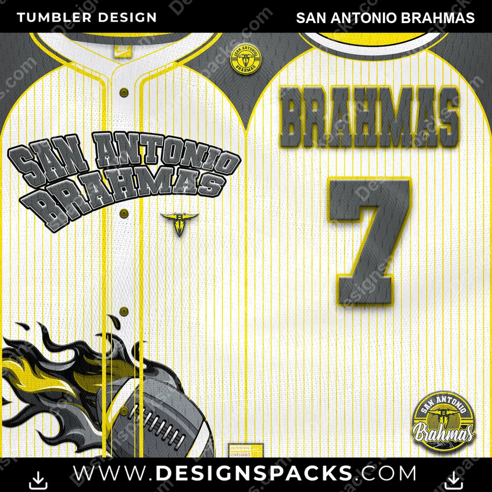 Canada Football Team Button-Up Jersey San Antonio Brahmas CFL Canada Tumbler Digital Wrap Design Download