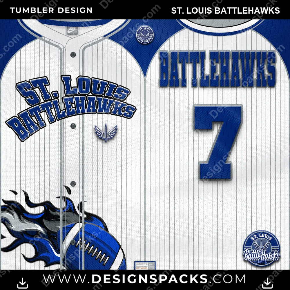 Canada Football Team Button-Up Jersey St. Louis Battlehawks CFL Canada Tumbler Digital Wrap Design Download